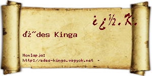 Édes Kinga névjegykártya