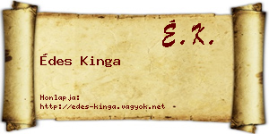 Édes Kinga névjegykártya